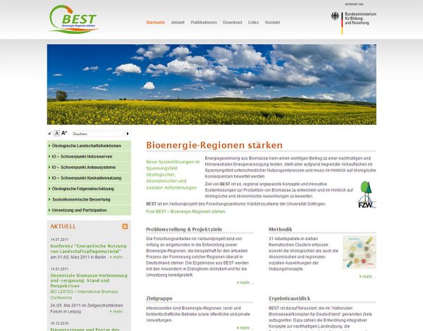 BEST - Bioenergie-Regionen stärken, Screenshot