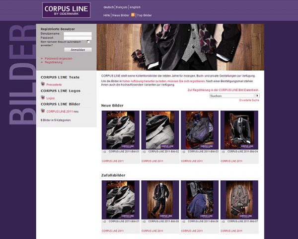 Screenshot bilder.corpus-line.de