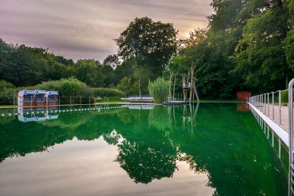 Naturschwimmbad Brackwede, Architektur und Ästhetik im Abendlicht, Fotos für EKO-Plant Neu-Eichenberg