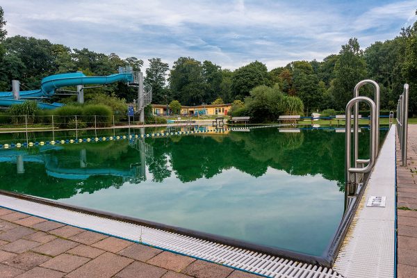 Naturschwimmbad Brackwede, Architektur und Ästhetik im Abendlicht, Fotos für EKO-Plant Neu-Eichenberg
