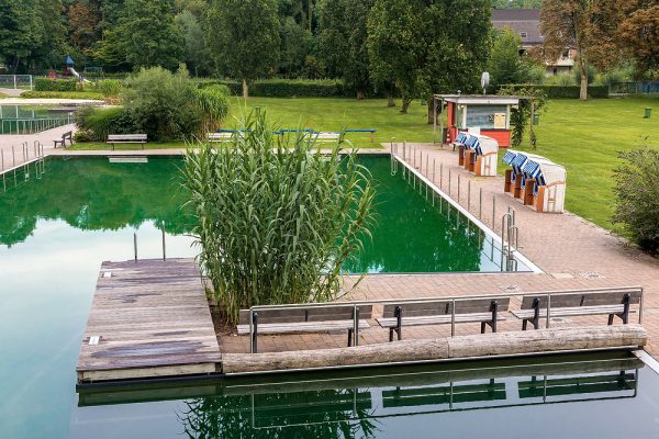 Naturschwimmbad Brackwede, Architektur und Ästhetik im Abendlicht, Fotos für EKO-Plant Neu-Eichenberg