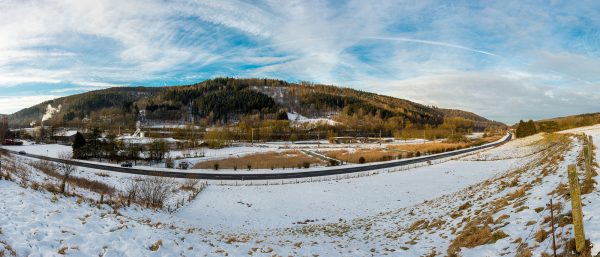 Klärschlammvererdungsanlage im Winter