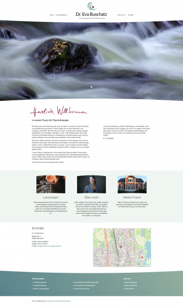Dr. Eva Buschatz - Psychotherapeutin - Screenshot Startseite