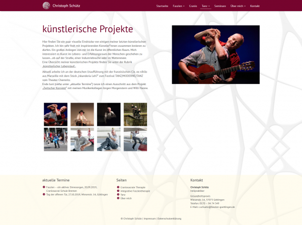 Christoph SChütz - Heilpraktiker - Screenshot künstlerische Projekte