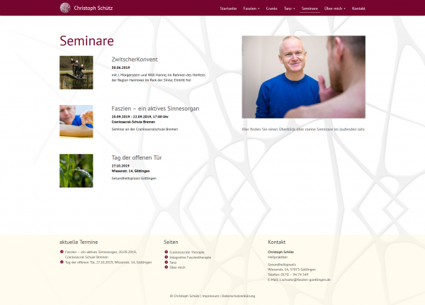 Christoph SChütz - Heilpraktiker - Screenshot Seminare