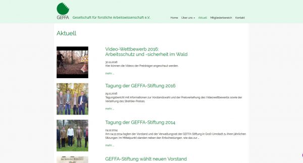 Screenshot GEFFA aktuelle Beiträge