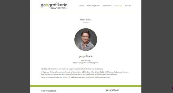 geografikerin - Grafikdesign - Screenshot über mich