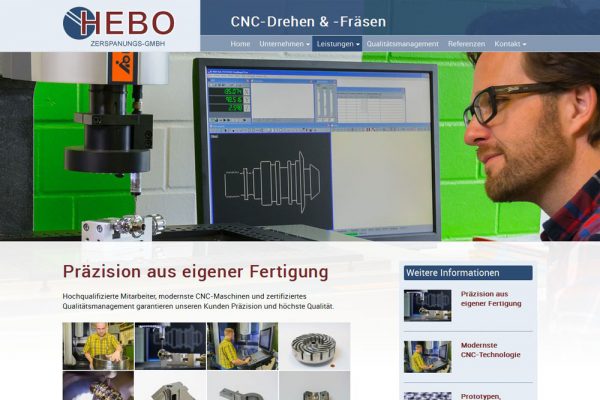 HEBO Zerspanungs-GmbH, Seite Leistungen