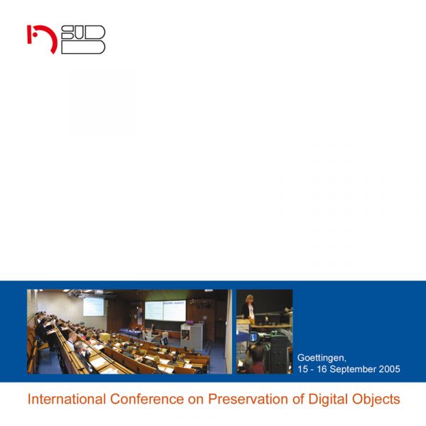 International Conference on Preservation of Digital Objects (iPres) 2005, DVD-Cover