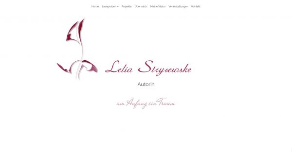 Screenshot Lelia Strysewske Startseite
