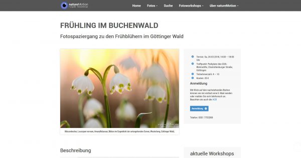 Sreenshot natureMotion Fotoworkshop