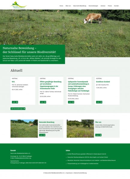 Screenshot Naturnahe Weidelandschaften e.V. - Startseite