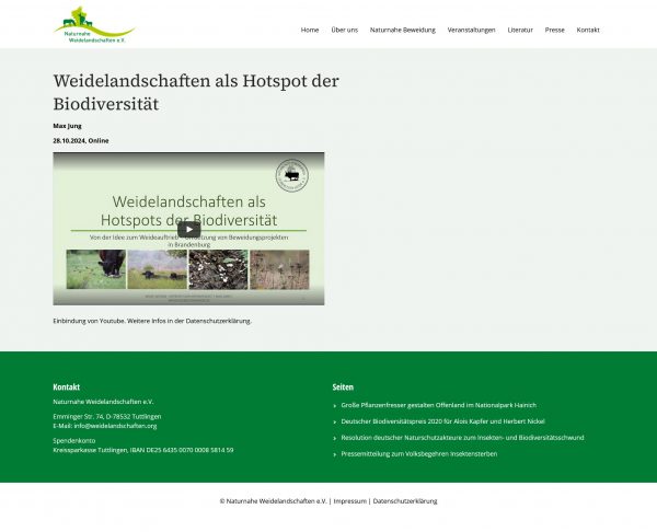 Screenshot Naturnahe Weidelandschaften e.V. - Vortragsaufzeichnung