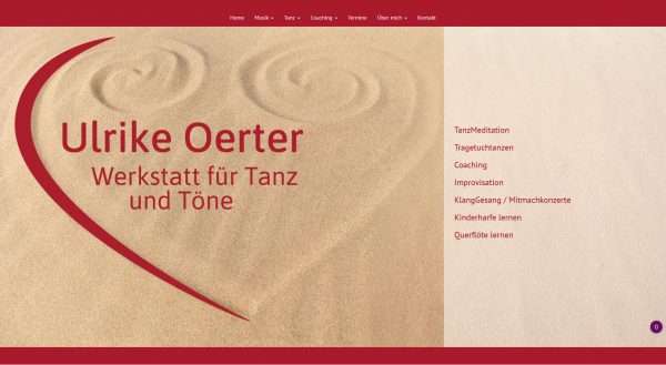 Screenshot Ulrike Oerter - Index