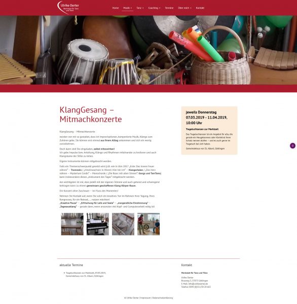 Screenshot Ulrike Oerter - Einzelveranstaltung