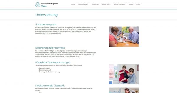 Gemeinschaftspraxis Waake, Screenshot Untersuchung
