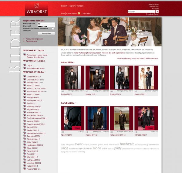 Screenshot www.bilder.wilvorst.de, Startseite