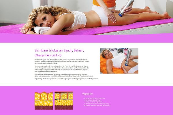 Screenshot bodyline-studio.de - Cellulite Behandlung mit Stoßwellen