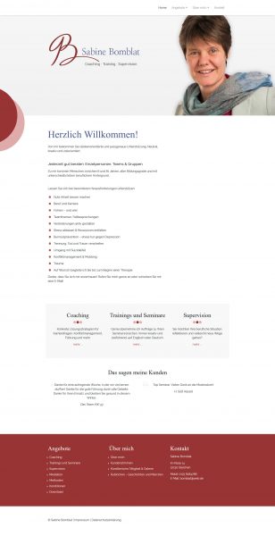 Screenshot Sabine Bomblat - Coaching, Training, Supervision