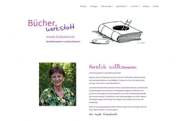 Screenshot Bücher-Werkstatt Irmela Erckenbrecht - Index