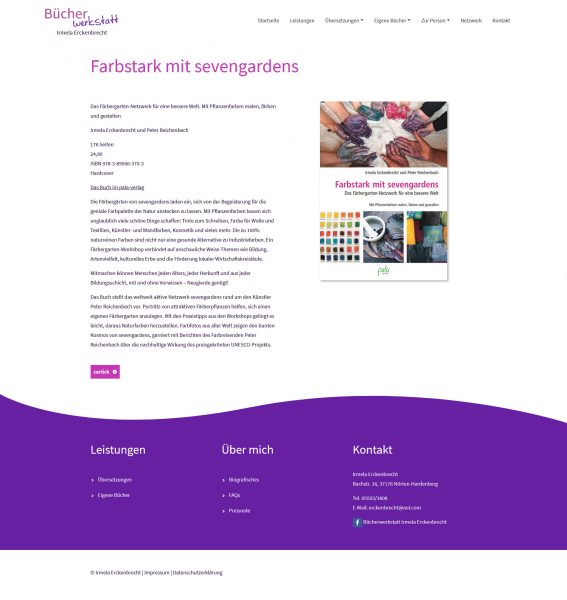 Screenshot Bücher-Werkstatt Irmela Erckenbrecht - Buchbeschreibung