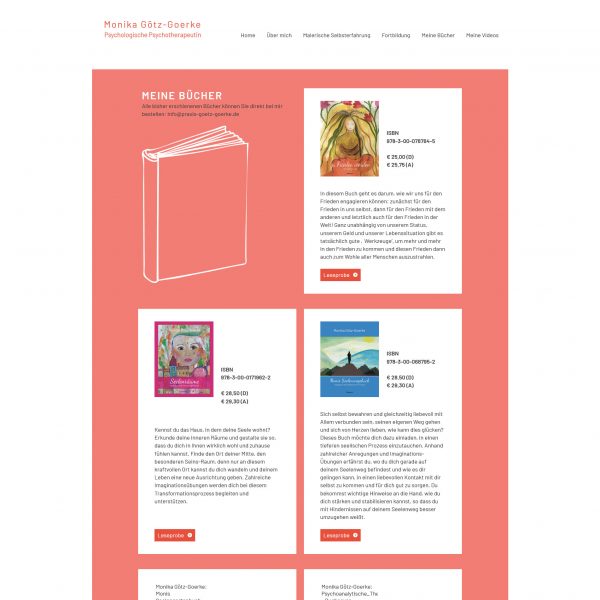 Monika Götz-Goerke - Psychologische Psychotherapeutin - Screenshot Bücher