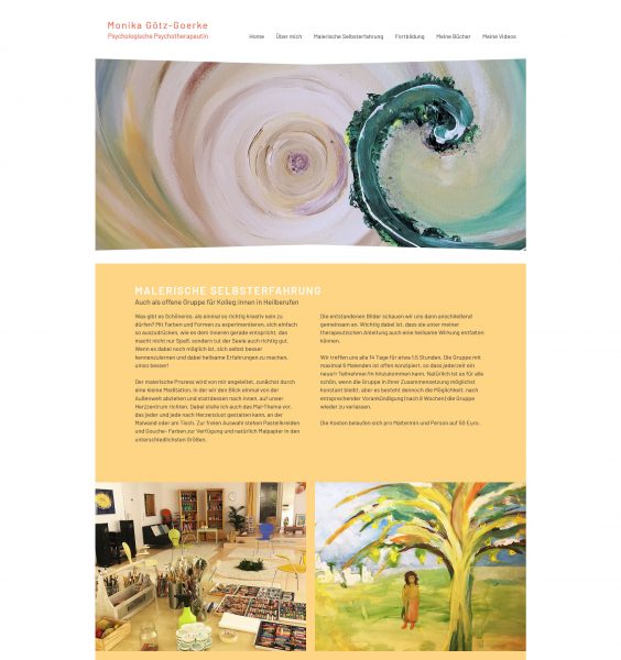 Monika Götz-Goerke - Psychologische Psychotherapeutin - Screenshot Malerische Selbsterfahrung