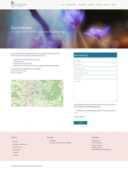 Webdesign - Gritt Revermann - Stimme und Bewegung - Veranstaltung