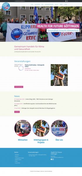 Screenshot Health for Future Göttingen - Index