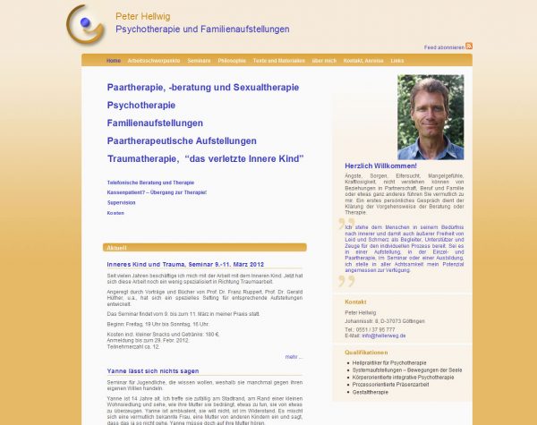 Screenshot www.hellerweg.de, Startseite