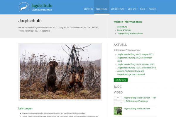 Scrennshot Jagdschule Sdniedersachsen - Textseite