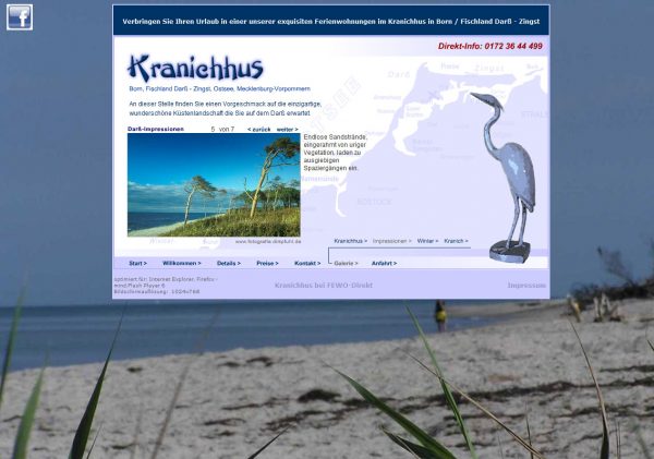 Screenshot www.kranichhus.de, Seite Impressionen