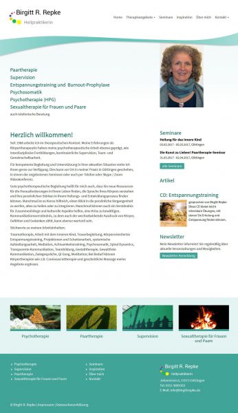 Screenshot Birgit Repke - Startseite