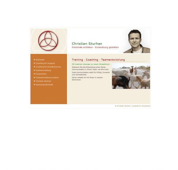 Screenshot www.sturhan-coaching.de, Startseite