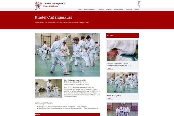 Sreenshot Zanshin Göttingen - Textsetie News