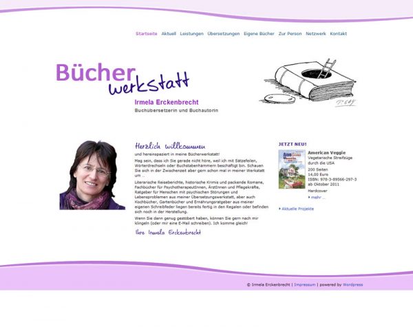 Screenshot www.buecher-werkstatt.de, Startseite