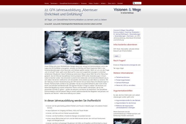Visionen & Wege - Screenshot Veranstaltungsankündigung
