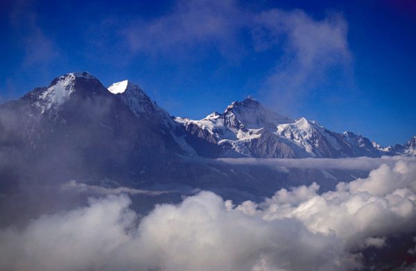 Bergpanorama: Jungfrau, Mönch und Eiger, Schweizer Alpen